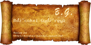 Böcskei Györgyi névjegykártya